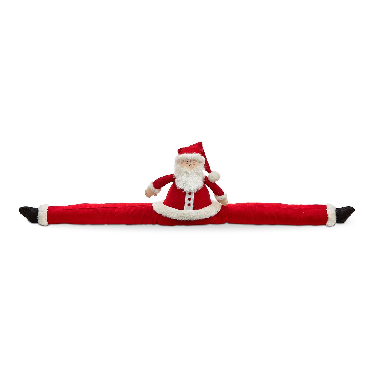 Santa Door Draft Stopper - Christmas Red Cotton, 11" H x 41" L x 4" W, Spot Clean, Keeps Your Home Cozy!